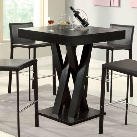 Modern 40-inch High Square Dining Table in Cappuccino Finish