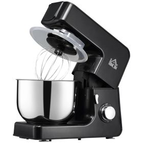 Black Stainless Steel 6 Quart Bowl Tilt 600W Electric Mixer