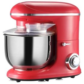 Red Stainless Steel Tilt 600W Electric Mixer w/ 6 Quart Bowl