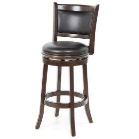 Cappuccino Swivel Barstool w/ Faux Leather Cushion Seat