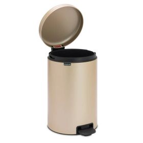 Champagne Gold Stainless Steel 3-Gallon Trash Can w/ Step Lid