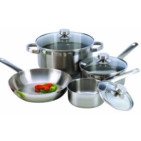 7-Piece Cookware Set Constructed in 1810 Stainless Steel