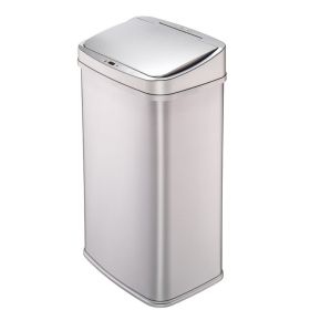 Silver 13-Gallon Stainless Steel Trash Can w/ Sensor Lid