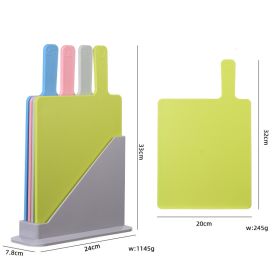 Assortment Chopping Board W/ Handle 4pcs Color Box W/ Base