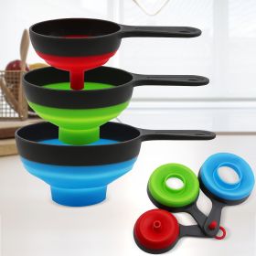 Food Grade Funnels For Kitchen Use; Silicone Collapsible Funnel