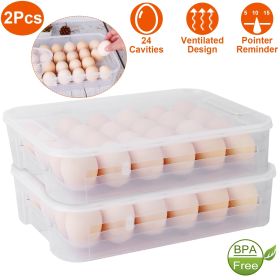 2Pcs Plastic Egg Holder Stackable Storage Box