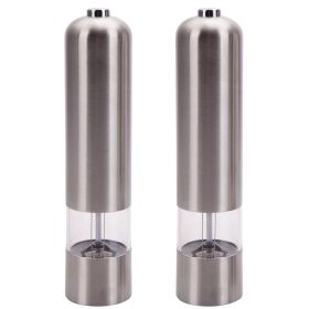 Stainless Steel Electric Pepper Mill & Salt Grinder Silver