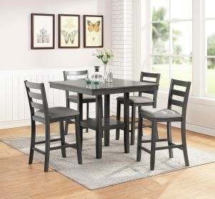 Classic Dining Room Furniture Gray Finish 5pc Set