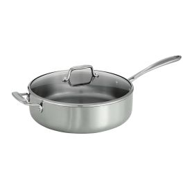 Tri-Ply Clad 6 Qt Covered Stainless Steel Deep Saute Pan