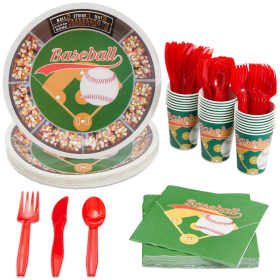 Baseball Birthday Party Plates, Napkins, Cups & Cutlery