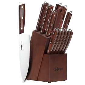 Emojoy 15 Pcs Professional Stainless Steel Knife Set