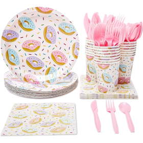 144 Piece Donut Grow Up Party Supplies