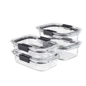 Brilliance Glass Variety Set of 4 Food Storage Containers W/ Lids