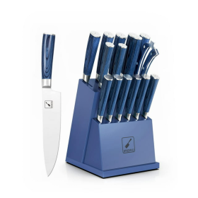 imarku 16-Piece Kitchen Knife Set with Block, Blue