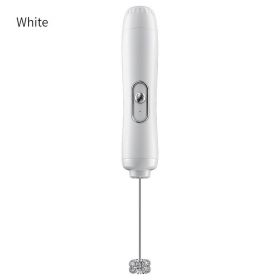 Handheld Electric Milk Frother Egg Beater (Color: White)