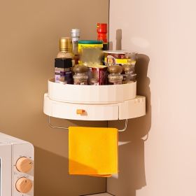 Kitchen Rotary Shelf; Multifunctional Storage Tray (Color: White)