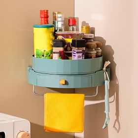 Kitchen Rotary Shelf; Multifunctional Storage Tray (Color: Green)