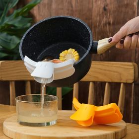 Anti-Spill Silicone Slip On Pour Soup Spout Funnel (Color: Yell Low)