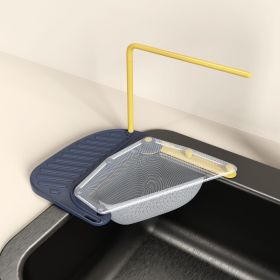 Kitchen Sink Drain Rack W/ Disposable Kitchen Waste Filter (Color: Blue Yellow)