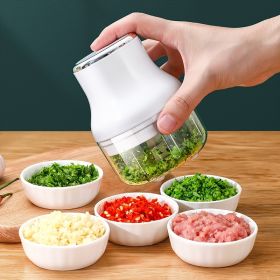 Household Small Electric Mini Food Processor Garlic Masher (Color: White)