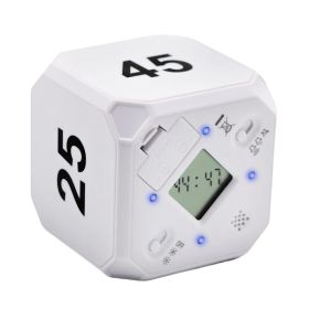 Cube-Kitchen Timer Gravity Sensor Flip Meditation Timer (Color: Light Grey)