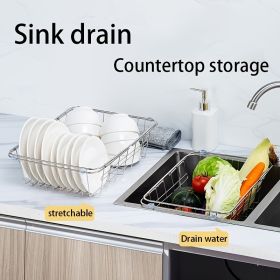 Drain Rack; Drain Basket; Stainless Steel Kitchen Basket (size: L)