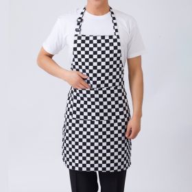 Adjustable Half-length Adult Apron Striped W/ 2 Pockets (Color: D., size: PJL-536)