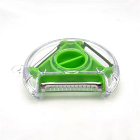 3-in-1 Fruit Vegetable Peeler Stainless Steel Shredder (Color: Green)