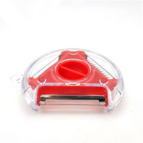 3-in-1 Fruit Vegetable Peeler Stainless Steel Shredder (Color: Red)