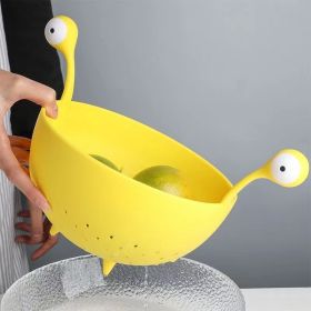 1pc Kitchen Strainer - Big-Eyed Monster Design (Color: Yellow)