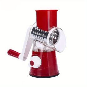 Vegetable Slicer; Multifunctional Fruit Slicer; Manual Food Grater (Color: Red)