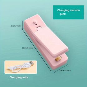 Mini Household Portable Heat Sealing Machine (Style: Rechargeable - Pink, Color: Random Color)