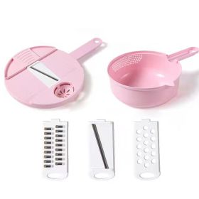 Multifunctional Vegetable Cutter, Potato Shredded (Color: Pink--Three Blades)