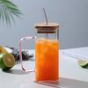 Adorable Glass Cups with Lids and Straws