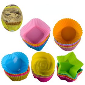 Silicone Cake Mold Round Shaped Muffin Cupcake (Color: Circular)