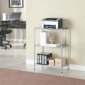 Concise 3 Layers Carbon Steel & PP Storage Rack (Color: Silver)