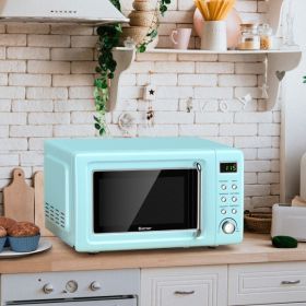 Retro Microwave w/ 5 Micro Power & Auto Cooking Function (Color: Green)