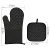 Silicone & Cotton Double-Layer Heat Resistant Oven Mitts